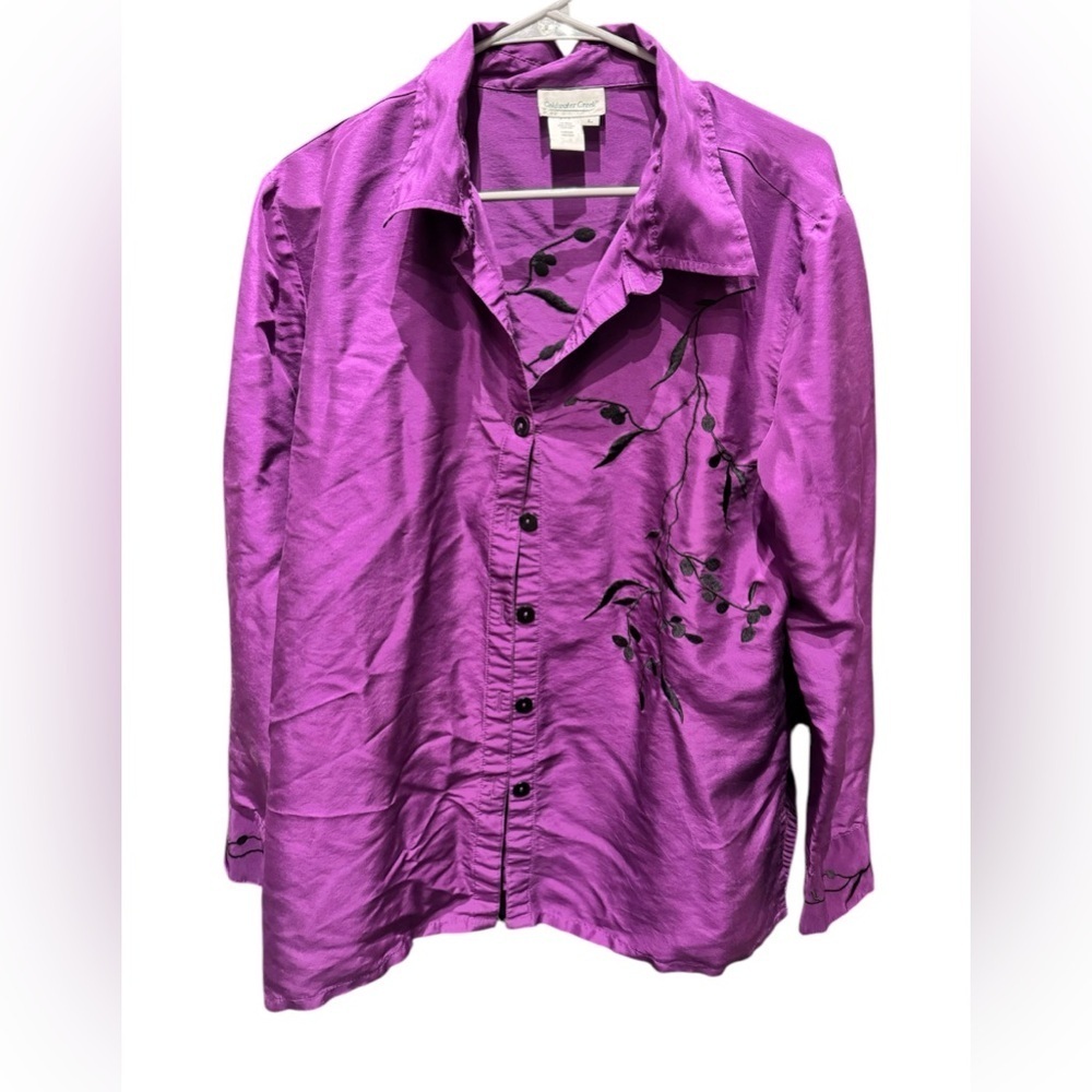 Cold water creek Purple Button-Up Shirt LARGE